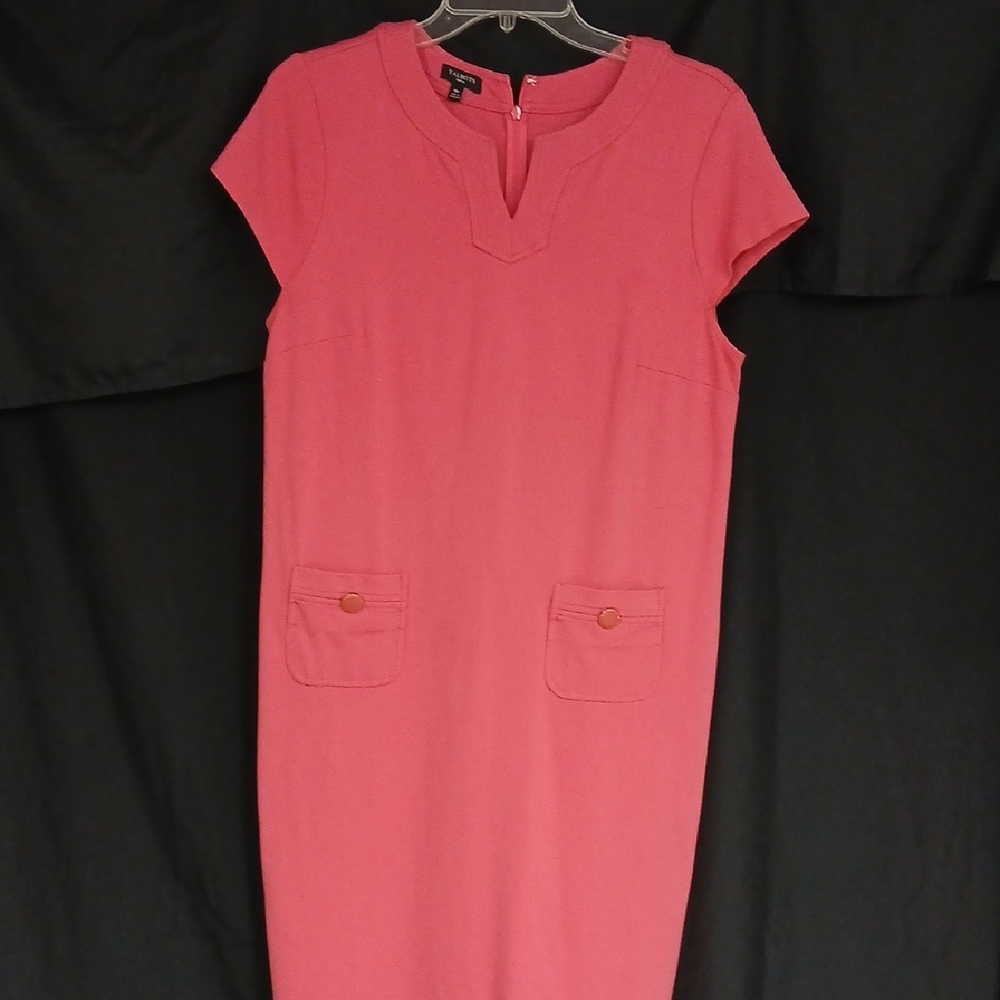 Talbots Pink Cap Sleeve Midi Dress SZ 10p